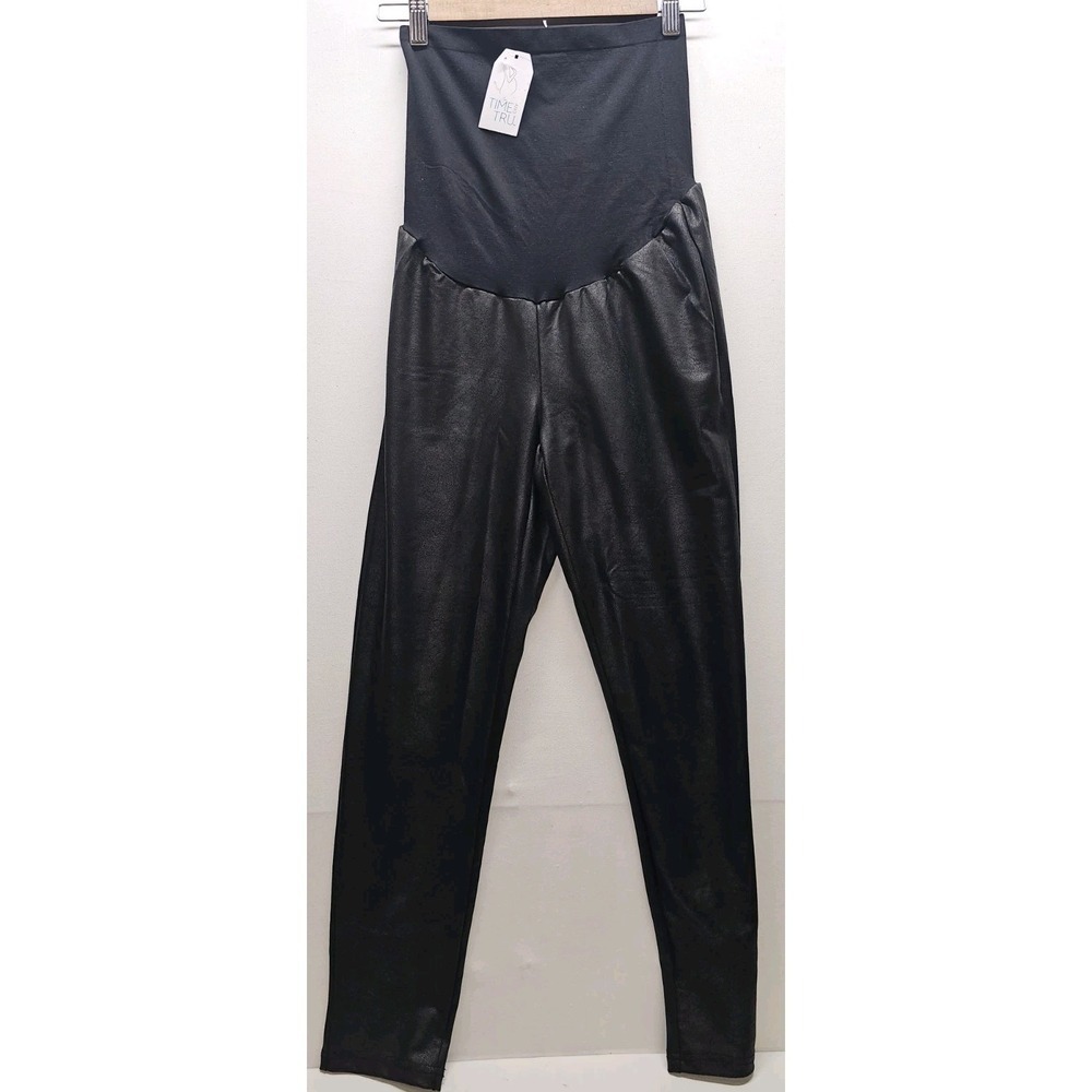 Time and Tru Maternity Faux Leather Leggings Size M NWT
